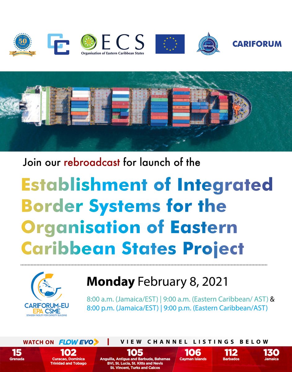 oecscommission's tweet photo. We recently launched a major regional project which aims to create a single portal to process maritime cargo and passengers in the OECS. Tune in to UWI TV to view the rebroadcast of the event on February 3, 2021! https://t.co/8HGi6f3phK