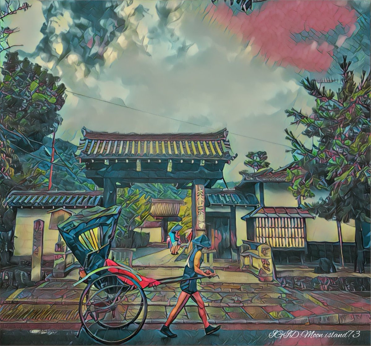 Moon Island73 大本山天龍寺 京都 嵐山 天竜寺 嵯峨 イラスト Kyoto Arashiyama