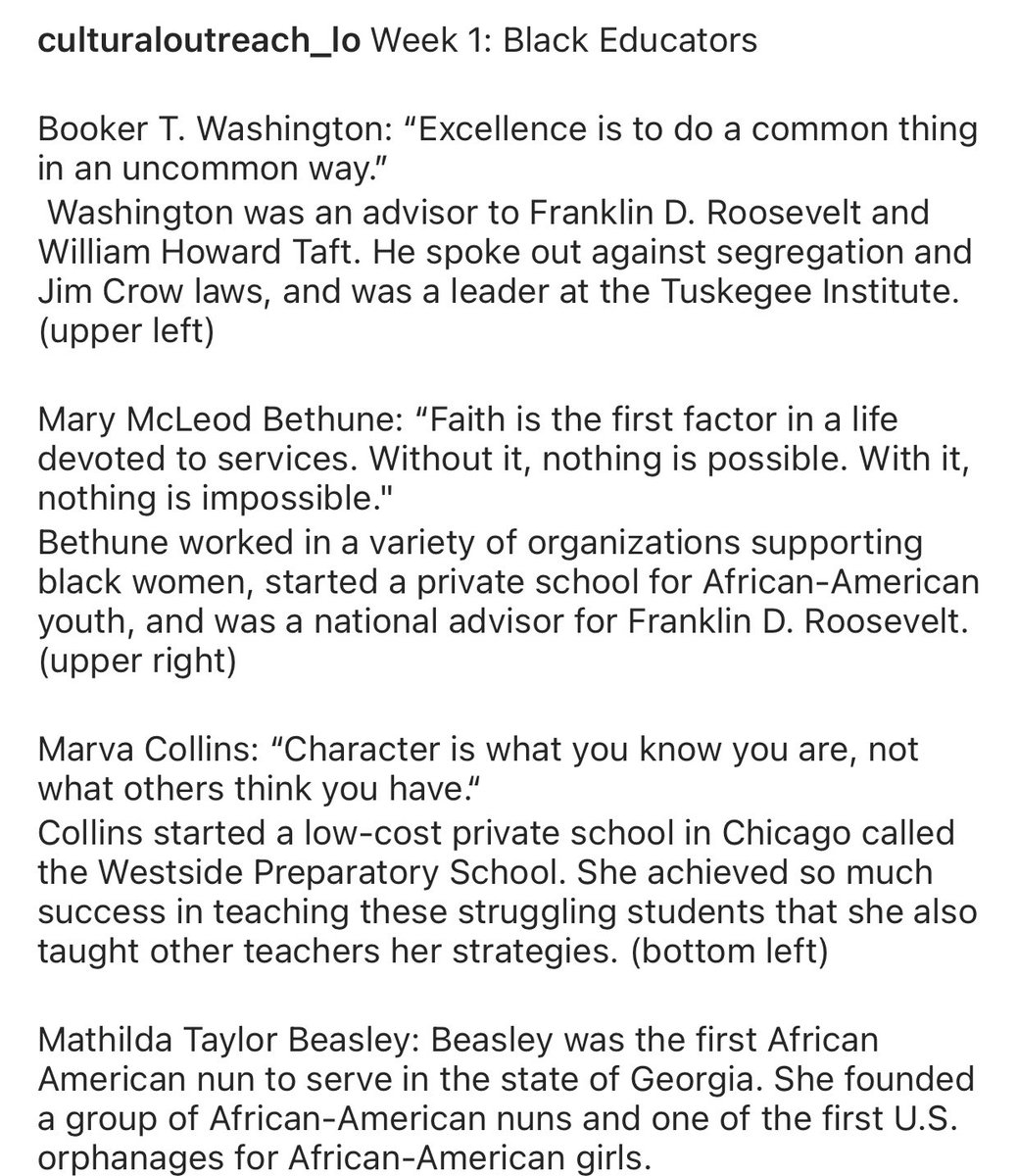 locultureclub's tweet photo. This week in Cultural Outreach for Black History Month, we celebrate and honor Black Educators! #BlackHistoryMonth https://t.co/7pFj1Jd57u