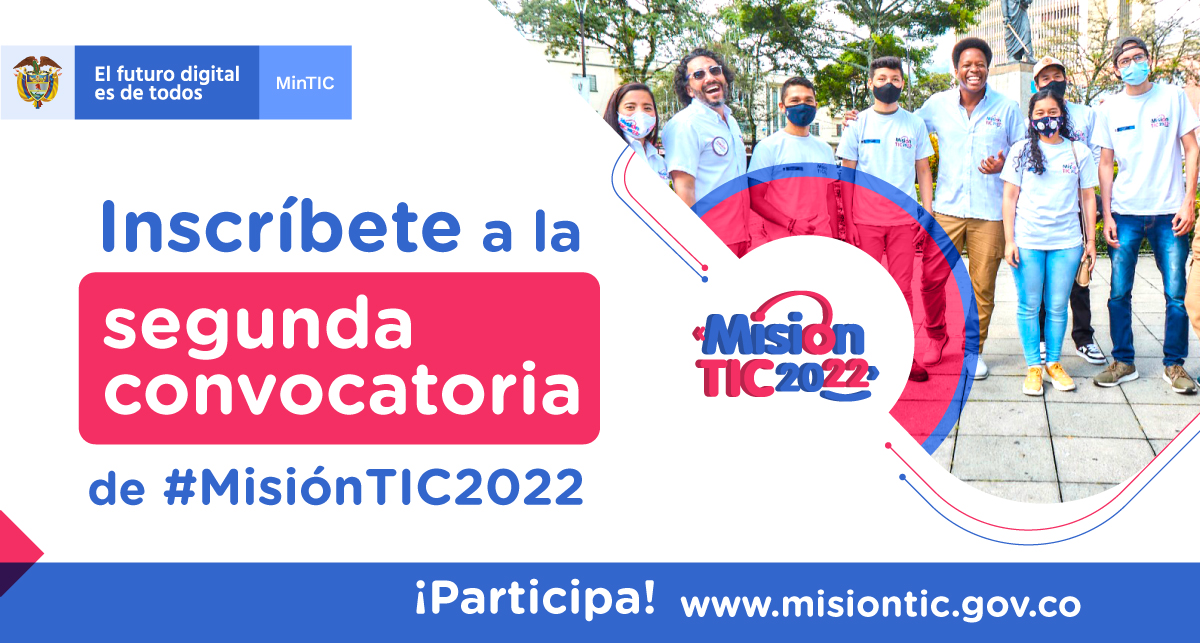 #Fase2MisiónTIC2022​ l Llega la oportunidad de ser parte de los #ElegidosParaTriunfar en una segunda fase de #TuMejorPrograma. 
Entrénate y sumérgete en la programación. Participa en la nueva convocatoria e inscríbete en misiontic2022.gov.co
#ToroSomosTodos