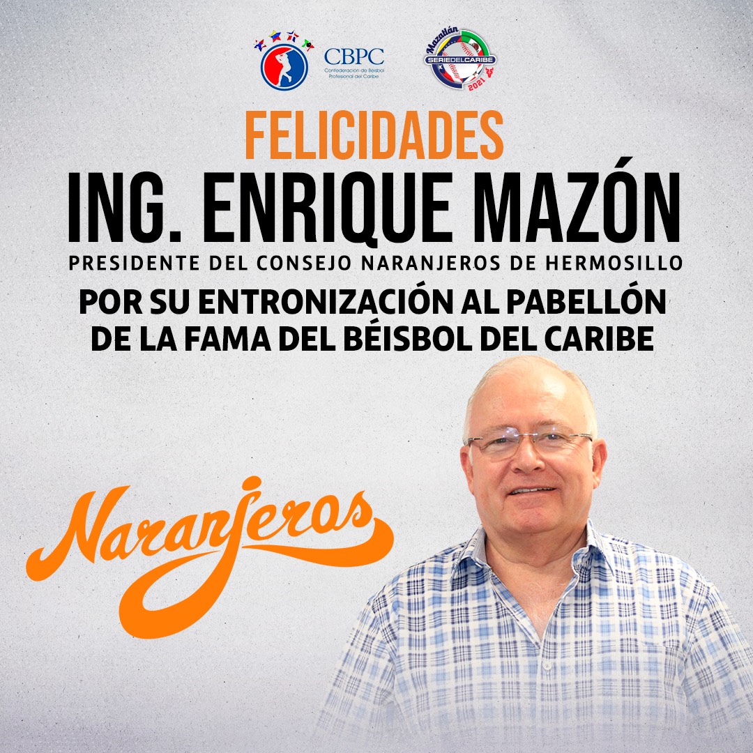 ¡ENHORABUENA INMORTAL! ⚾

Nos alegramos por la entronización del Ing. Enrique Mazón Rubio al Pabellón de la fama de la Serie del Caribe. 🙌

#JuntosPodemos 🧡 #OrangePower 🍊⚾💪