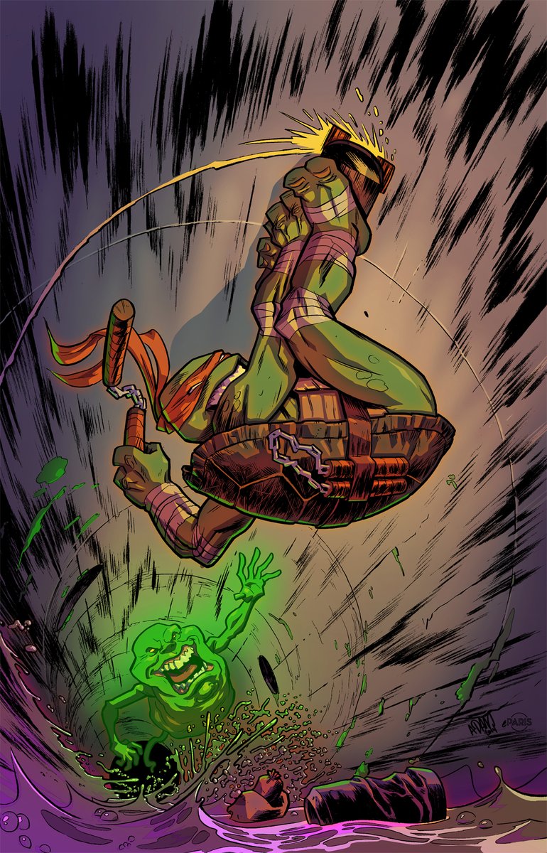 TMNT/Ghostbusters #2 Colour art by  @ParisAlleyne