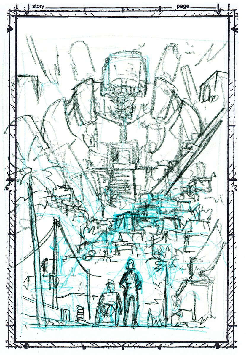 A thread of initial sketches and finished work...Giga #1