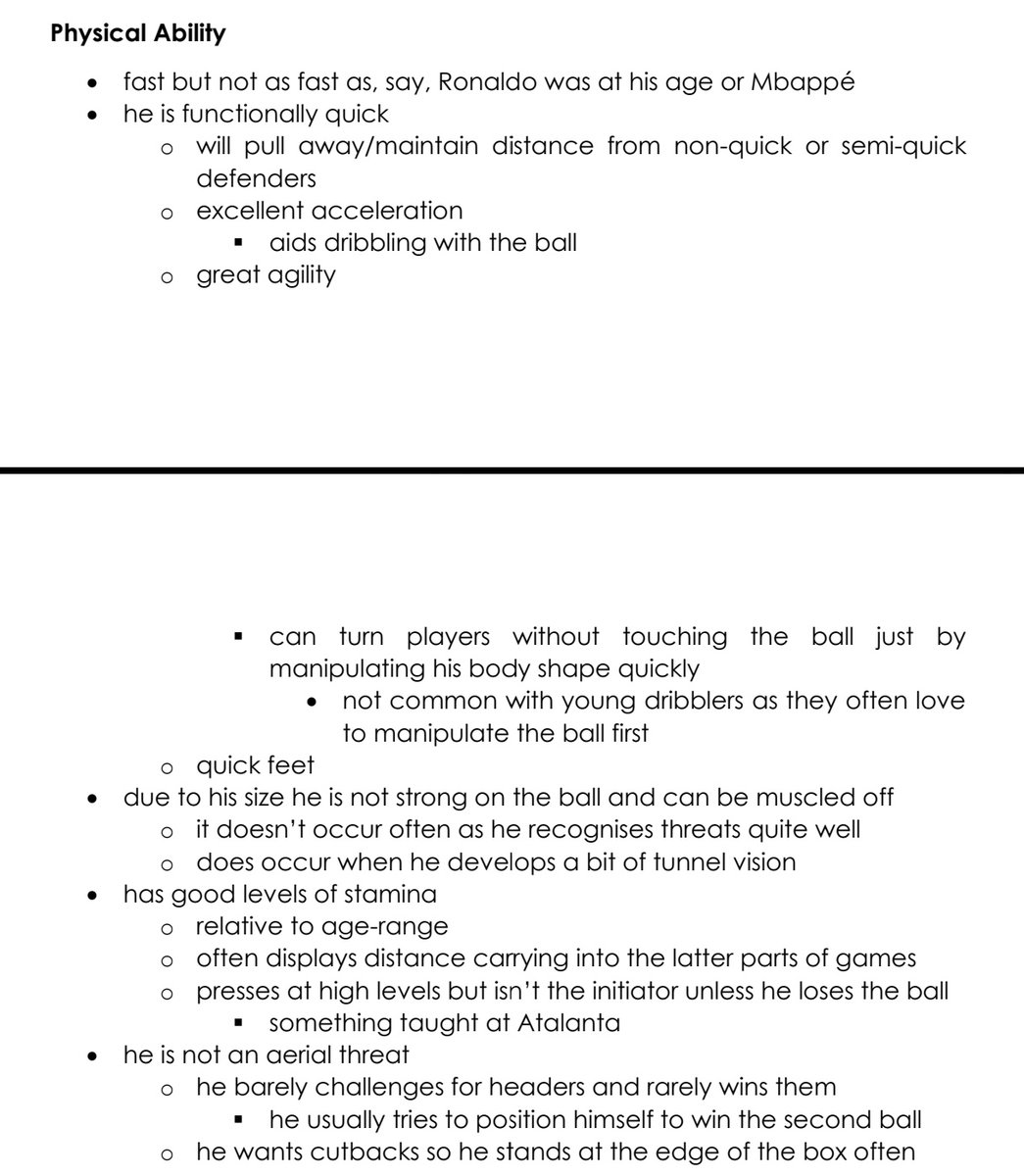 In my scouting report I mentioned some of Amad's physical attributes. We've seen all of these today aside from his stamina (he's working up to that).