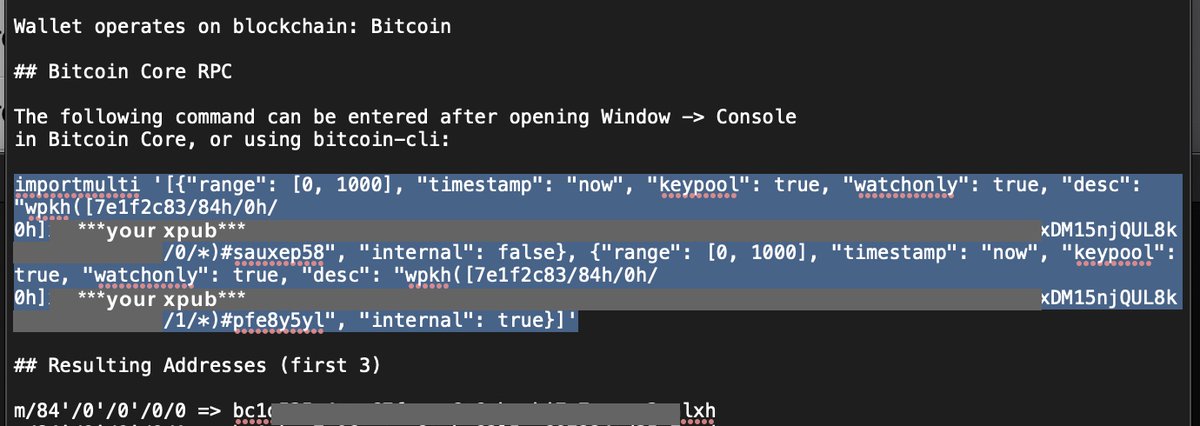 Plug your microSD back into your computer, open up the bitcoin-core.txt file and copy the "importmulti" command completely.