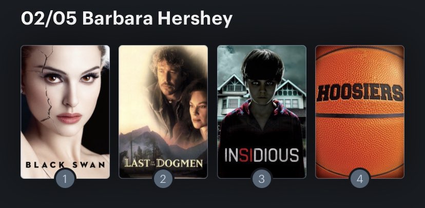 Hoy es el cumple de Barbara Hershey (73) Happy birthday Aquí mi Ranking: 