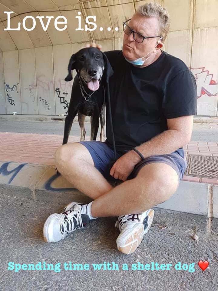 Love is ... Tim a volunteer spending time with a shelter girl Annie 

👶🏻👧🏻 who will give this older girl Annie a home - child tested and this girl passed with flying colours
