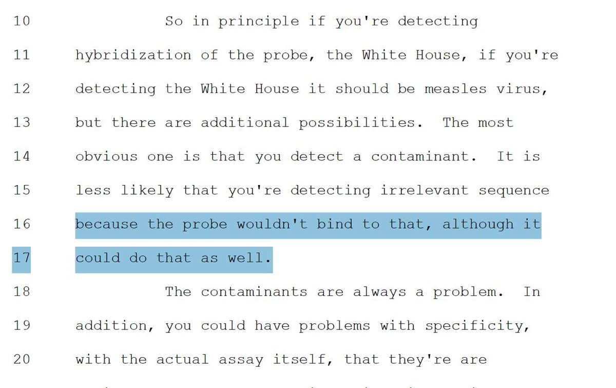 Your probes might bind in the wrong place... cause confusion.We said that as well but got tortured for it. It’s good to see when he was paid by Pharma he agreed with us.Wonder what changed since he’s been under Oath?