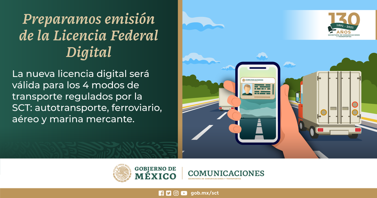 SICTmx's tweet photo. #Entérate ☝️🤓

Estamos preparando la emisión de las Licencias Digitales. 📱💳✅

A partir de abril se realizará la expedición de las Licencias Federales Digitales de Autotransporte y de Transporte Ferroviario.

Aquí más detalles 👀👉: https://t.co/vH0dKX1ml5 https://t.co/2WTx9i4Iis