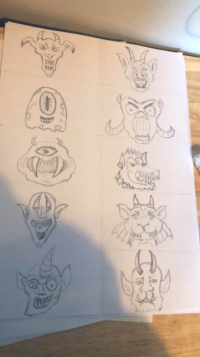 EPA_ARTDESIGN's tweet photo. Fun year 7 art lessons this week! Had the chance to get my visualiser up and running - drawing along side my presentation for all the pupils to see! Lots of fun! Which is your favourite mini monster? #art #monsters #sketching https://t.co/GkKYhXFhAE
