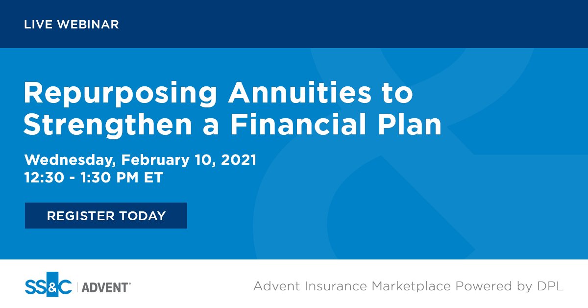 SSCAdvent's tweet photo. Clients often come in with commission-based annuities from a previous advisor. Join us to learn strategies for evaluating and repurposing legacy annuities to meet goals in a client’s financial plan.
https://t.co/A7vZ2FKtI1
#RIA #SSCAdvent https://t.co/2KwtZ5mSFT