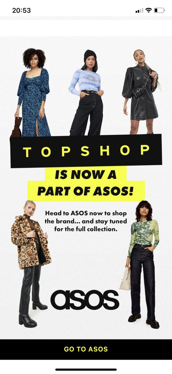 Georgia3aton's tweet photo. Can’t believe even the Topshop app has now been closed down! Sad times. Will sure miss TS + it’s stores, many memories in my fashion upbringing 💔 https://t.co/PPjZ9kE4V4