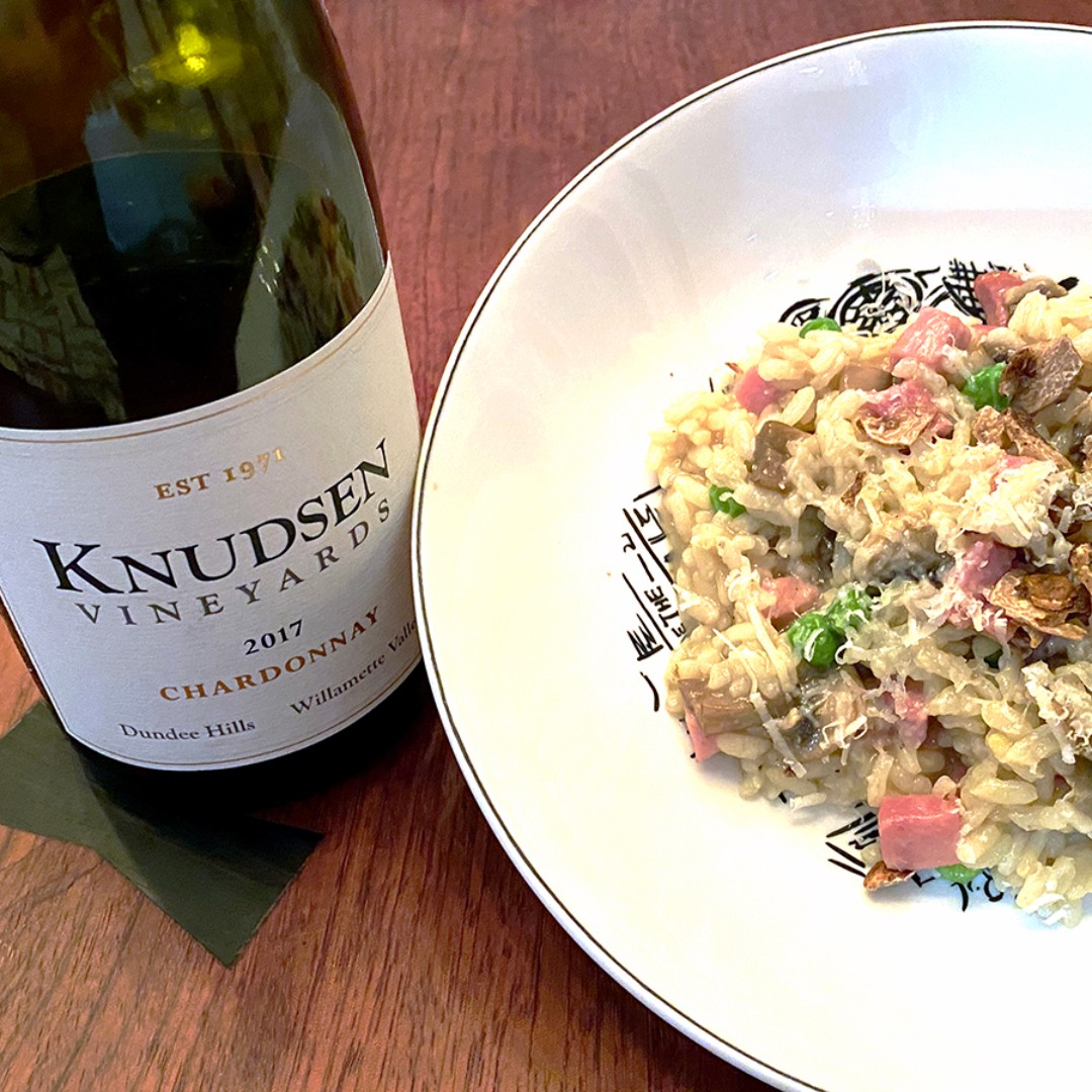 It doesn't get more local than than wine paired with mushroom risotto, garnished with shaved white truffle found at Knudsen Vineyard.

🍴What's on your plate this weekend?

#whitetruffle #oregontruffle  #truffleseason #winepairing #portland #portlandlife #pdxlife #pdx #eaterpdx