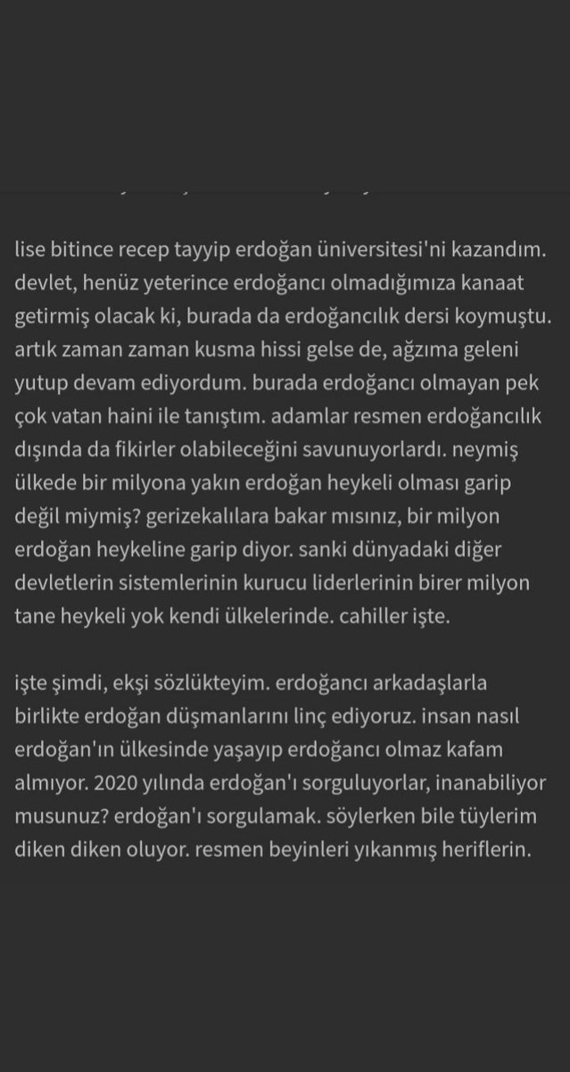 Bu tagın şerefine Ekşisözlük'ten atılıp Twitter'a giriş yapmama sebep olan yazıyı tekrar paylaşıyorum. Nasıl Erdoğancı olduğumun hikayesi. Keyifli okumalar
#ErdoğanınYanındayız