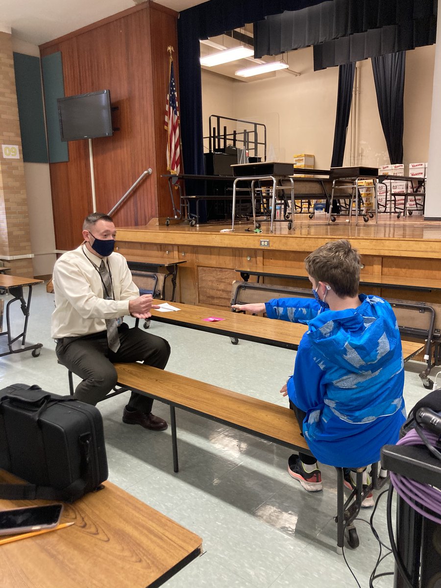 ECMSRaiders's tweet photo. As part of SV3 (School-Wide Positive Behavior Support System), some of our @ECMSRaiders students were recognized for being respectful, responsible, &amp; ready. Their reward? A good old fashioned game of Rock, Paper, Scissors with the principals. https://t.co/rdedD0OeJT