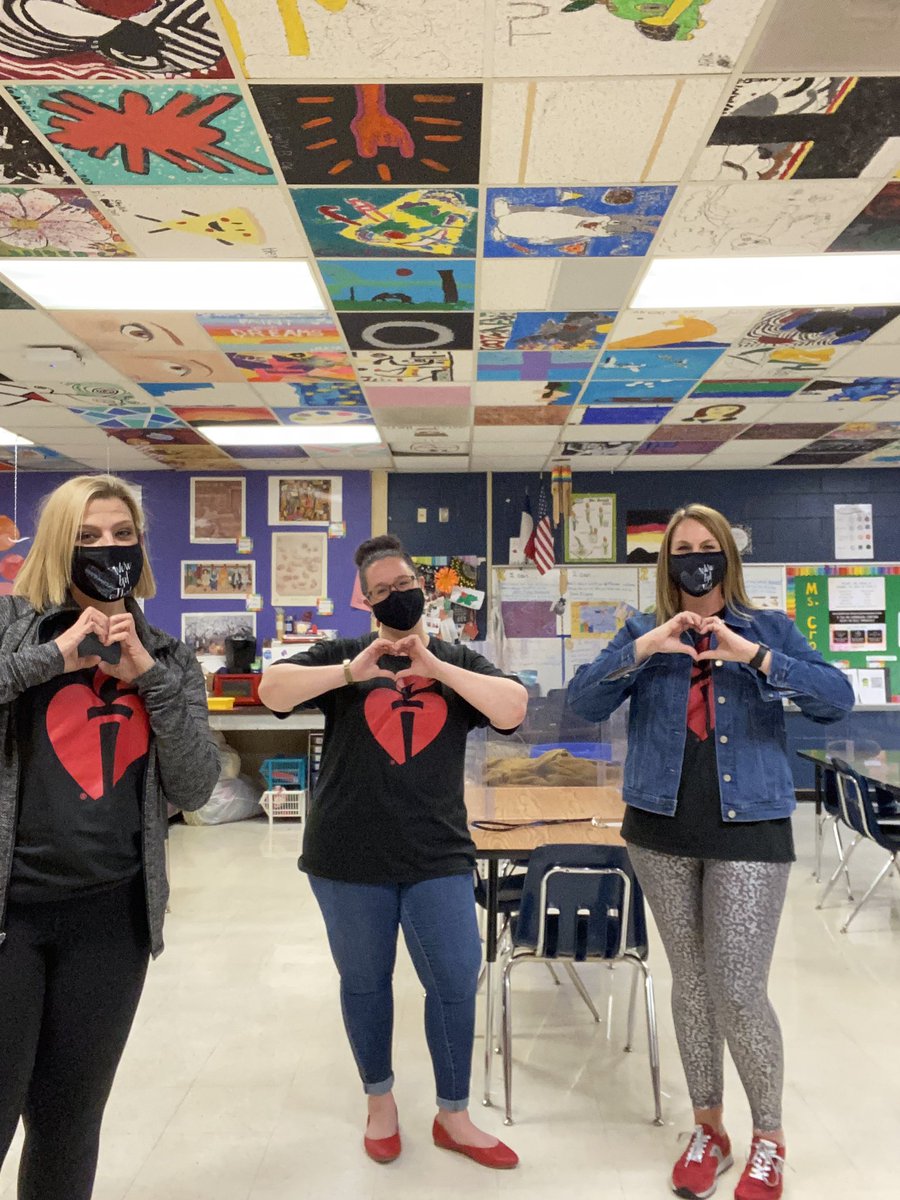 TheCoachFuller's tweet photo. MHE Specials Team rockin their #GoRedDay shirts! We are wearing red for Hudson and his new ❤️! #RISDGoRed #HeartMonth #mhepe #risdwevegotthis #risdgreatness #mustangstrong @American_Heart @AmericanHeartTX @MustangsMhe @RichardsonISD @CoachKBaker1 https://t.co/ka8moc2iDF
