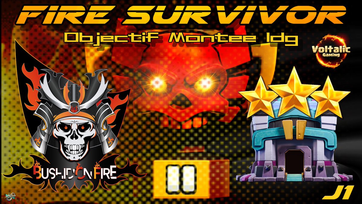 Miniature pour <a href="/voltalic_gaming/">Voltalic Gaming</a> et les clan de la famille @BushidOn_Fire 
-Fire Survivor
-La petite école
Décliné pour les 7j de ligues.
#ClashOfClans #ldg #gaming