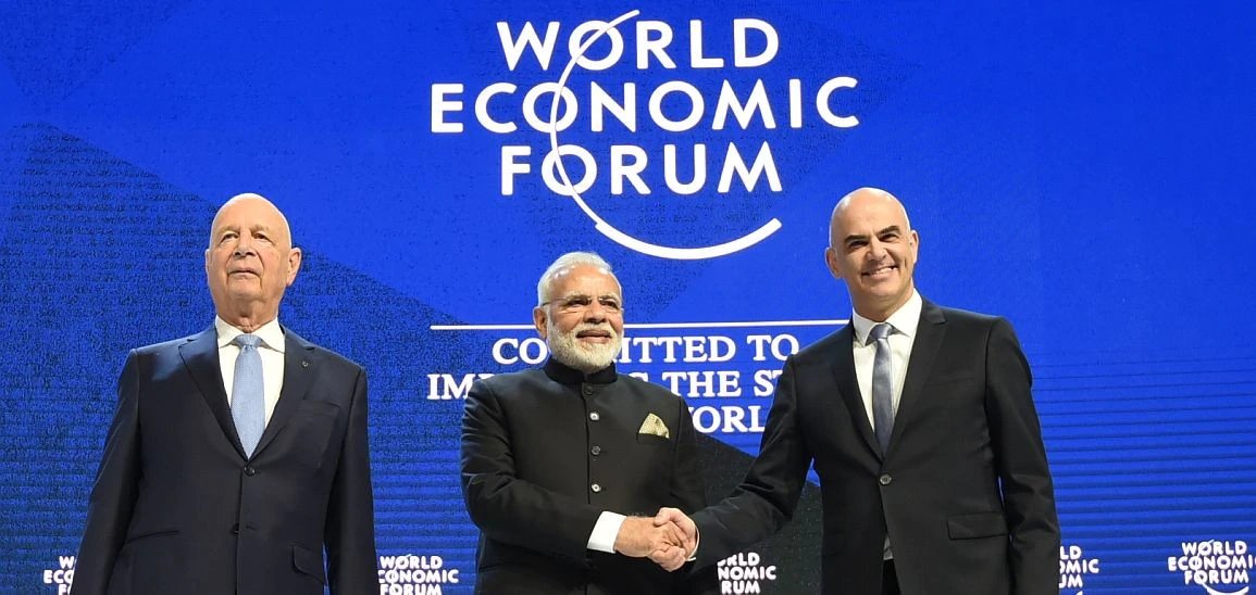 A key component of the  #4IR is " #smartfarming"; automation, genetic engineering of crops & precision  #agriculture."Today,  #data is a real wealth & it is being said that whoever acquires & controls the data will have  #hegemony in the future." -  #Modi, World Economic Forum, 2018