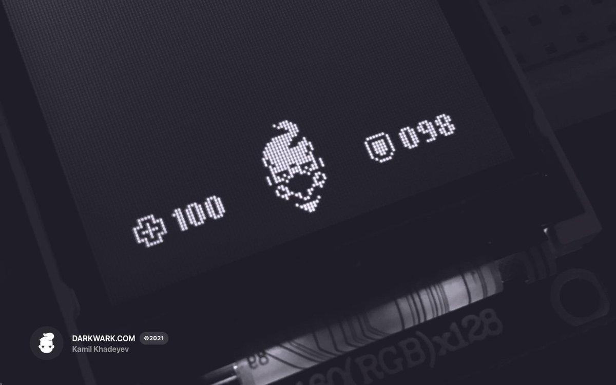 Started working on a small mockup of a lo-fi game, running on a 120×168 screen, using an ESP32 microcontroller.

I love how you can see each pixel on such low res screen

#screenshotsaturday #pixelart #aseprite