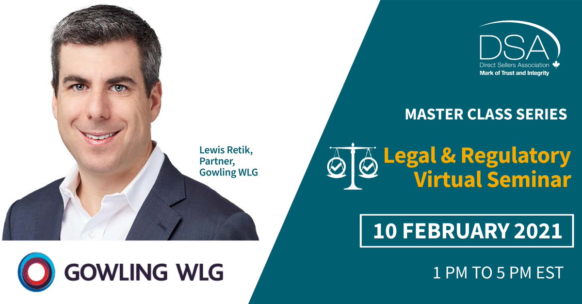 DSACanada's tweet photo. Members, if you are looking for information on Canada’s product approval process, particularly as it relates to #healthproducts, @LewisReglaw, a Partner at @gowlingwlg_ca will be discussing the challenges and opportunities at our upcoming virtual seminar. https://t.co/SR7wUaXYab https://t.co/XLFIWSnt7W