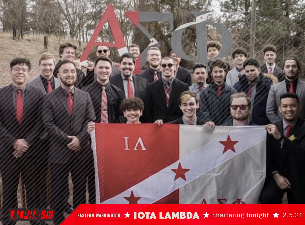 The men of Iota Tau (Wyoming) AND Iota Lambda (Eastern Washington) will have their virtual chartering ceremonies this evening! Congrats, brothers! #AlphaSig
