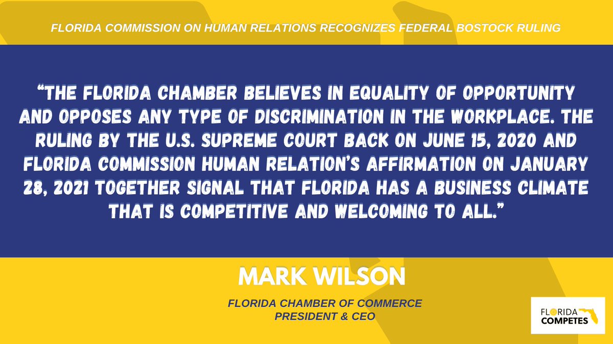 FLCompetes's tweet photo. We're grateful for the support of the many businesses who have been part of the fight to protect #LGBTQ Floridians from discrimination, as well as the @FlChamber. https://t.co/LwDb5ouhAF