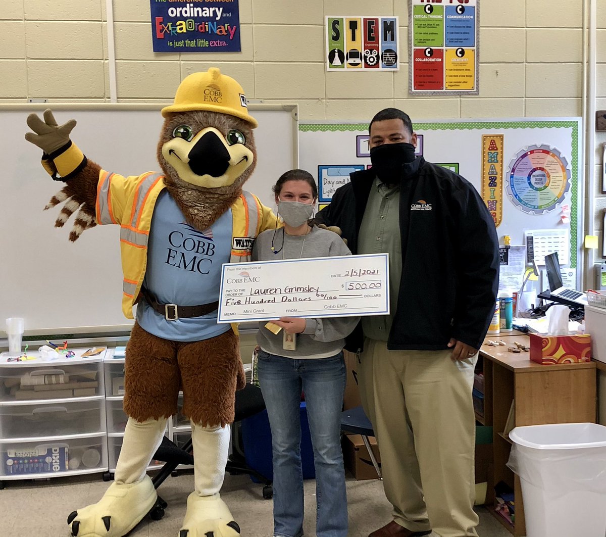 Thanks <a href="/CobbEMCEdu/">Cobb EMC Education</a> for the mini-grant surprise visit today! Can’t wait to use the $$ for outdoor classroom &amp; STEM materials!