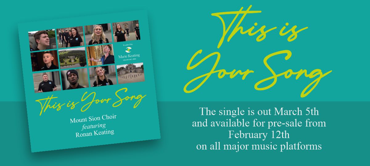 Marie Keating Foundation (@mariekeating) on Twitter photo We're so excited to announce that the beautiful duet from last summer's #Concert4Cancer between the <a href="/mountsionchoir/">Mount Sion Choir</a> & <a href="/ronanofficial/">Ronan Keating</a> of 'This is Your Song' is being released as a single with proceeds being donated to support our services 1/2 We're so excited to announce that the beautiful duet from last summer's #Concert4Cancer between the <a href="/mountsionchoir/">Mount Sion Choir</a> & <a href="/ronanofficial/">Ronan Keating</a> of 'This is Your Song' is being released as a single with proceeds being donated to support our services 1/2