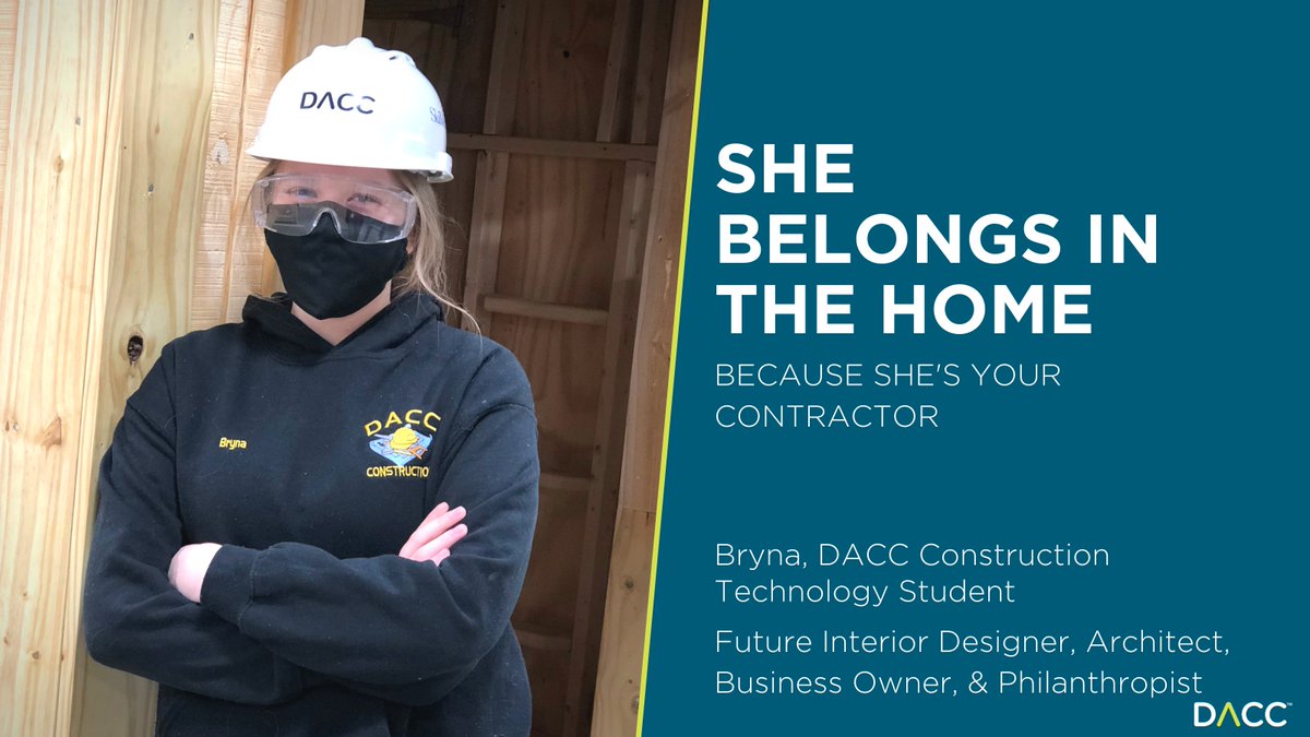 Breaking gender stereotypes - the women of DACC are thriving in traditionally male-dominated programs &amp; we're excited to tell their stories. Learn more about Bryna here: delawareareacc.org/all/about/news…