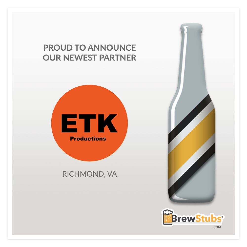 BrewStubs's tweet photo. Pleased to announce our #partnership w/ ETK Productions (https://t.co/Hmi97PNwo8)!  We look forward to providing craft #breweries with product presale &amp; #event #ticketing capabilities which complement ETK's #event services. More here -> https://t.co/lhnYL4aRcP  #events #craftbeer https://t.co/HykBcGGm3A