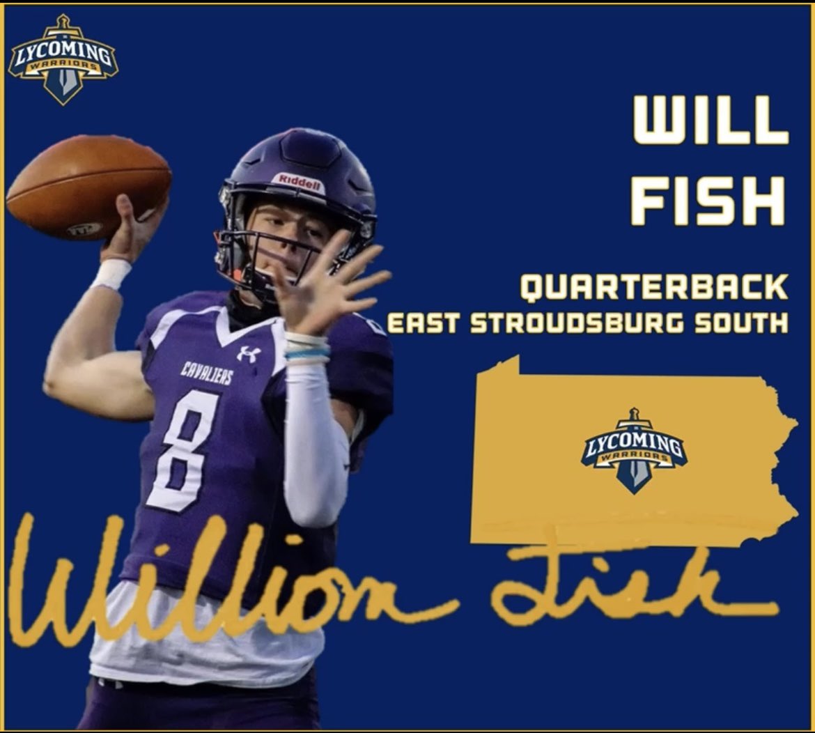 Will_fish08's tweet image. Blessed to announce my commitment to Lycoming College. Thank you to everyone who has helped and influenced me along the way. ⚔️🔵🟡  @TJVernieri @WarriorsFBall