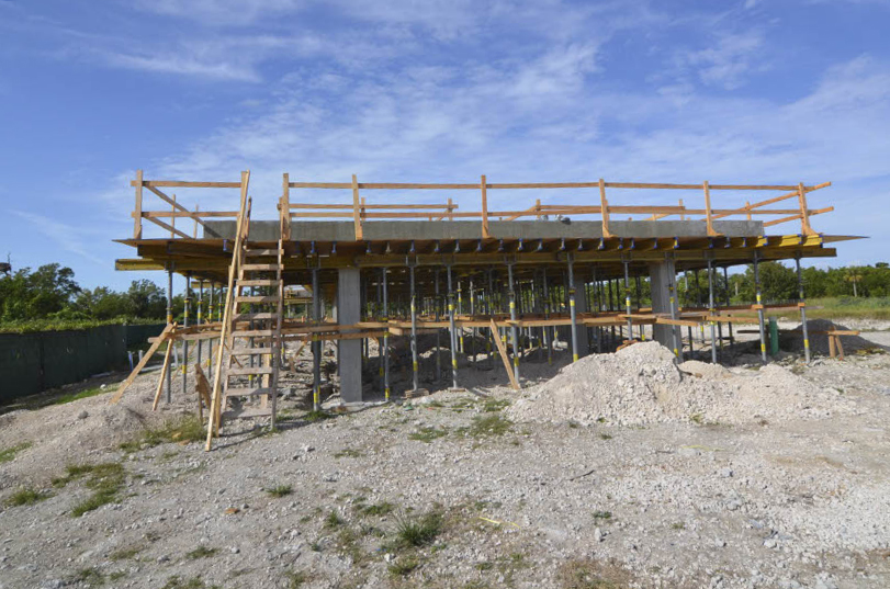 The overnight lodging in Flamingo is rising!Pictured here are the supports for one of four buildings that will be raised above the ground to protect the accommodations from storm surges from nearby Florida Bay.NPS Photos