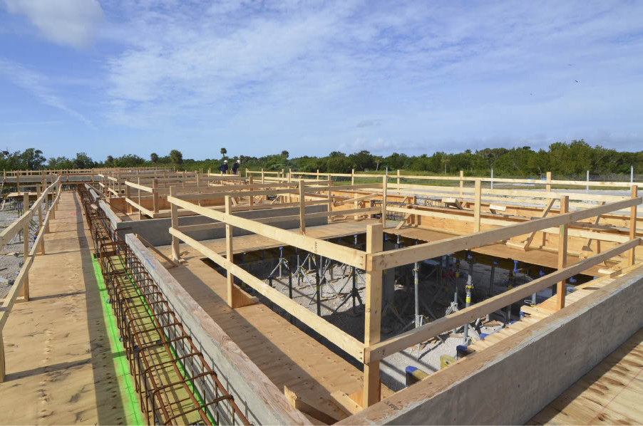 The overnight lodging in Flamingo is rising!Pictured here are the supports for one of four buildings that will be raised above the ground to protect the accommodations from storm surges from nearby Florida Bay.NPS Photos