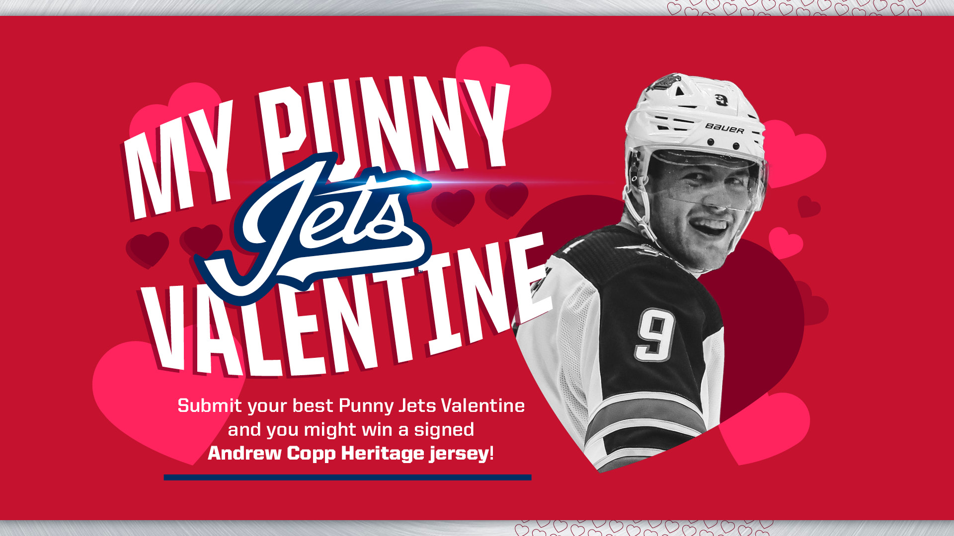 Winnipeg Jets on X Valentine s Day is just around the corner and we re showing some love by giving you a chance to win a signed Andrew Copp Jets Heritage Jersey Submit your