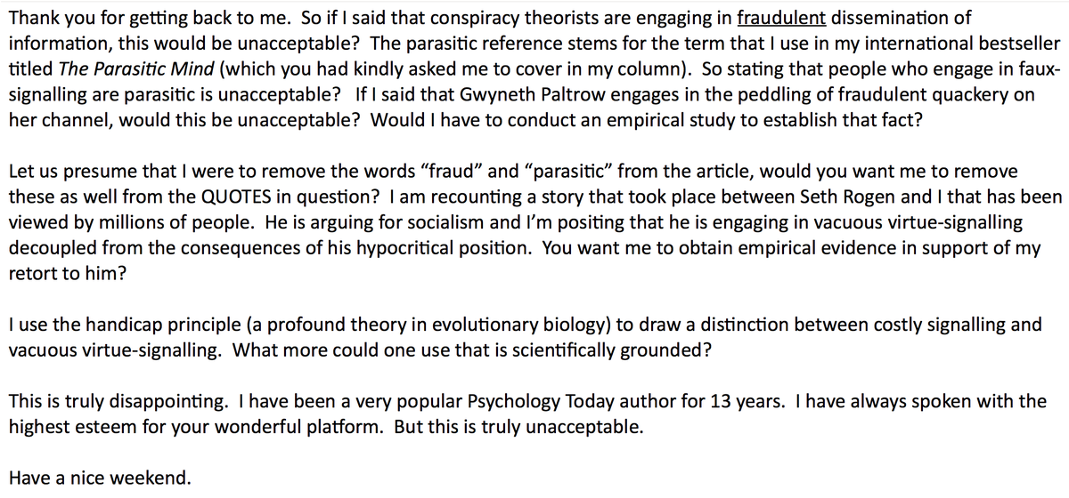 GadSaad's tweet photo. My rapid-fire reply to @PsychToday.  More to come. 

* stems from the term https://t.co/rMldPPm4py