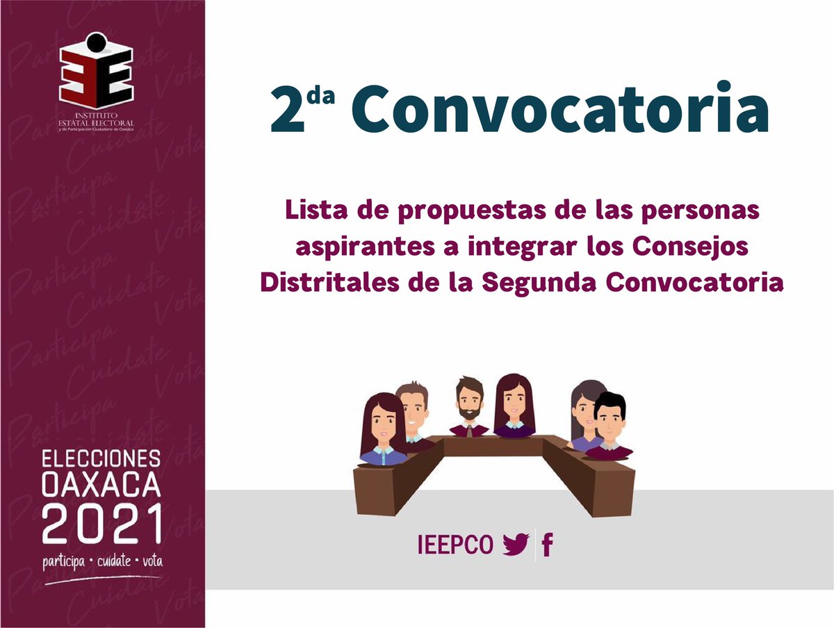 Lista de propuestas de las personas aspirantes a integrar los Consejos Distritales de la Segunda Convocatoria bit.ly/39R6jRy