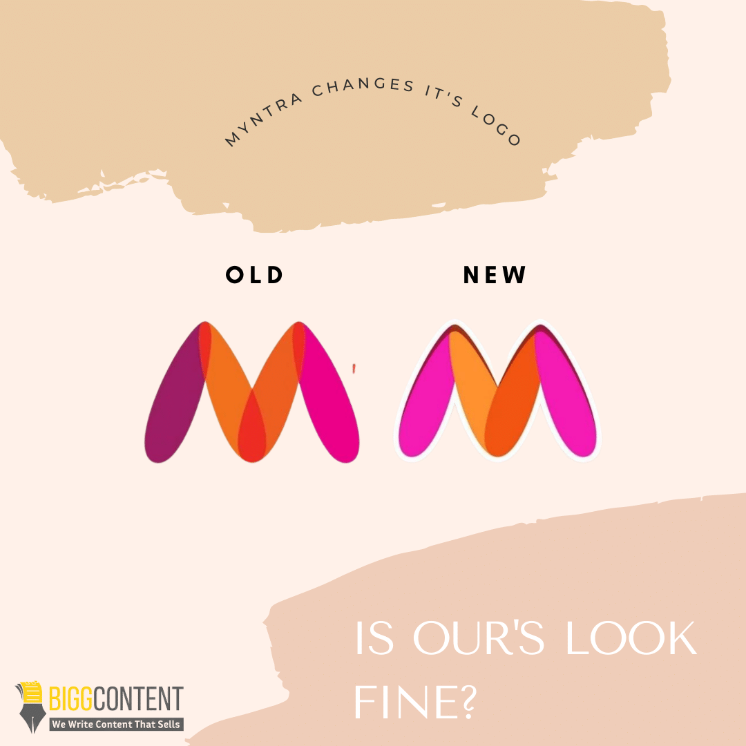 bigg_content's tweet photo. #Myntra changed itโs logo with a new one as it was alleging that the old logo was offensive towards women. We spent 5 days in thinking whether ourโs look fine..! What do you think?
.
.
.
.
.
#BiggContent #Myntralogo #Myntranewlogo #logodesign #socialmediaagency https://t.co/5dyGrXfbyq