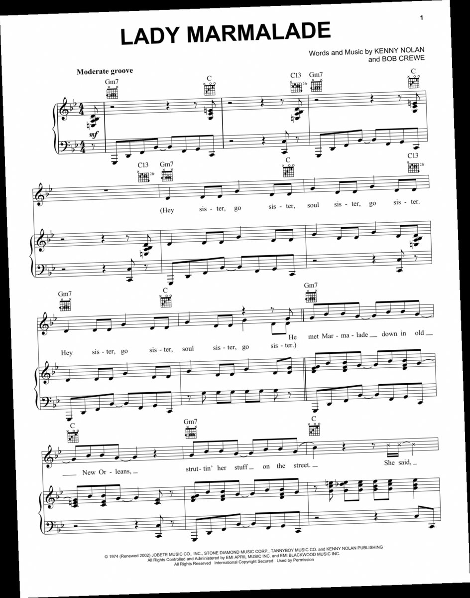 ""real book"" lady marmalade pdf download / Twitter