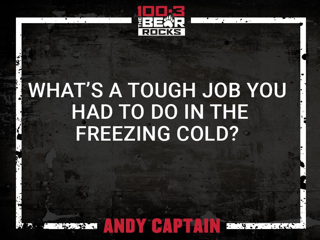 1003TheBear's tweet image. I had to untangle a barbwire gate that got wrapped in a quad axle once and that was hell. Was like -35! -Andy Captain

#TheBearRocks #yeg #coldwork