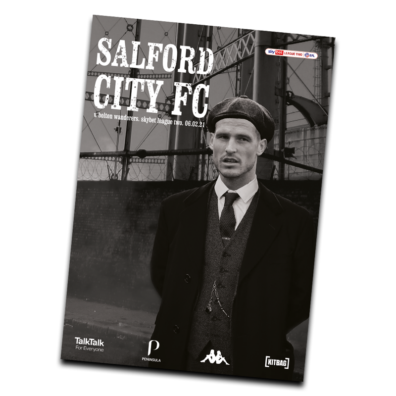 SalfordCityFC's tweet photo. PROGRAMME 📖

Issue 17 is out now including...

🖊 Gaffer's notes
📜 History from Frankly
🗣 Feature with @missichappell
🔎 Look at @OfficialBWFC

#BWFC | #WeAreSalford 🦁🔴