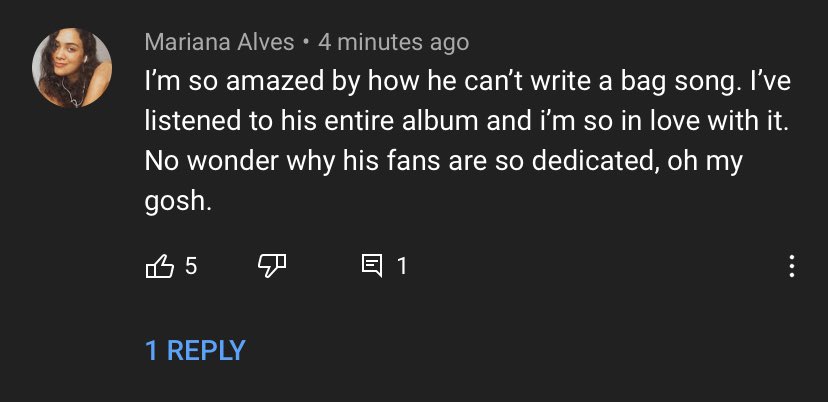 the gp comments under the defenceless lyric video; a thread
