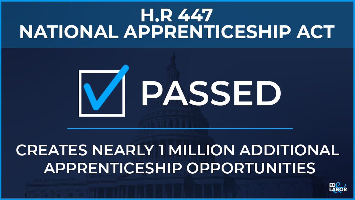 USRepKeating's tweet photo. I am proud to stand with workers today by voting for a proposal to create nearly 1 MILLION new apprenticeship opportunities in passing #HR447. https://t.co/IxODkMPqUr