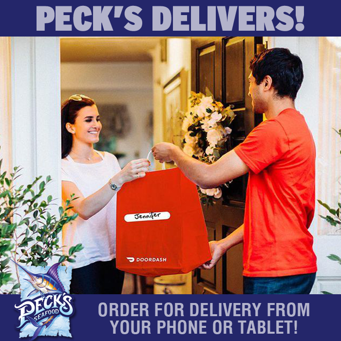 Want PECK'S delivered? DOWNLOAD #DoorDash from your APP STORE, then order &amp; pay for your delivery with your phone or tablet. Specify "NO CONTACT DELIVERY" when you order, to maintain #SocialDistancing #PecksSeafood #imPECKable #SlidellsBestSeafood