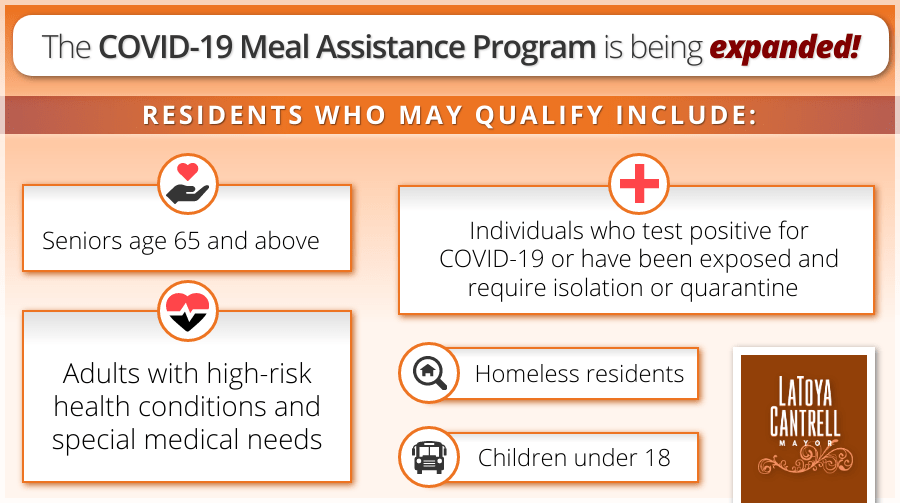 LaToyaForNOLA's tweet photo. The City of New Orleans COVID-19 Meal Assistance Program is being extended with added funding from FEMA! This means that we will be able to serve even more New Orleanians. Go to https://t.co/aquN47SFOu or call 311 to apply. #NOLA #NewOrleans #FoodAssistance #MealPrograms https://t.co/mp1lwWrgpC