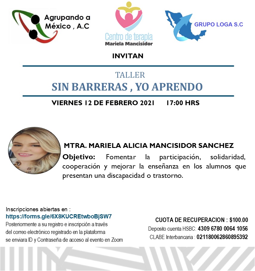 AgrupandoMx's tweet photo. Rumbo al Primer Encuentro Educativo Veracruzano 20 21 #AgrupandoAMexico y #GrupoLoga tienen para ustedes los siguientes eventos. Los Esperamos!!!
Inscripciones abiertas. https://t.co/pysR2JlcCb