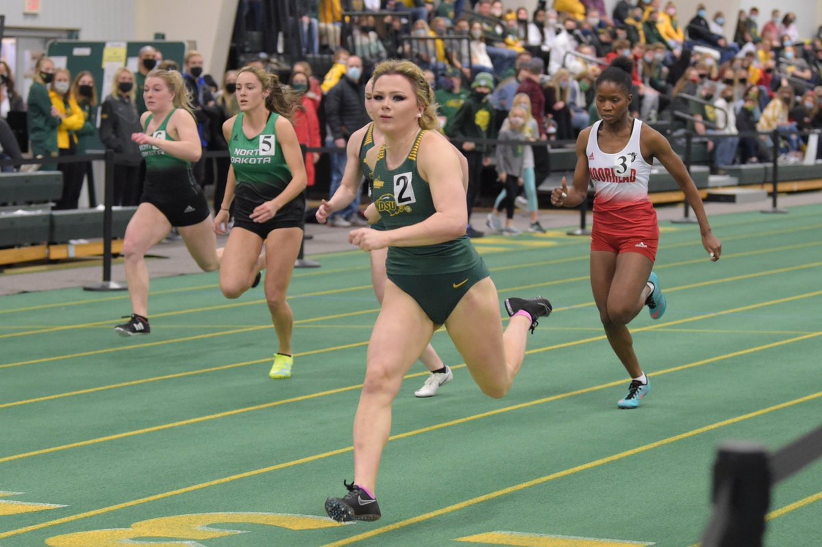 NDSUTrackField's tweet photo. Sophomore Kendra Kelley won the 300m dash in 39.80, ranking 5th all-time at NDSU. https://t.co/srJiKFbKL6