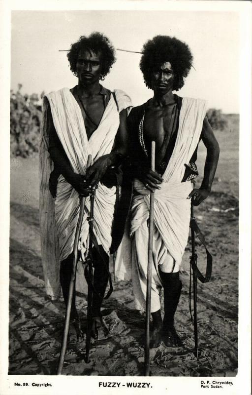 In modern times the Beja were referred to as the brave "Fuzzy Wuzzy" by British soldiers, who fought against them in the Mahdist war. Beja men joined the armies of Sudan under the leadership of Muhammad Ahmad, a Sudanese man who was believed to be the prophisesd Mahdi.