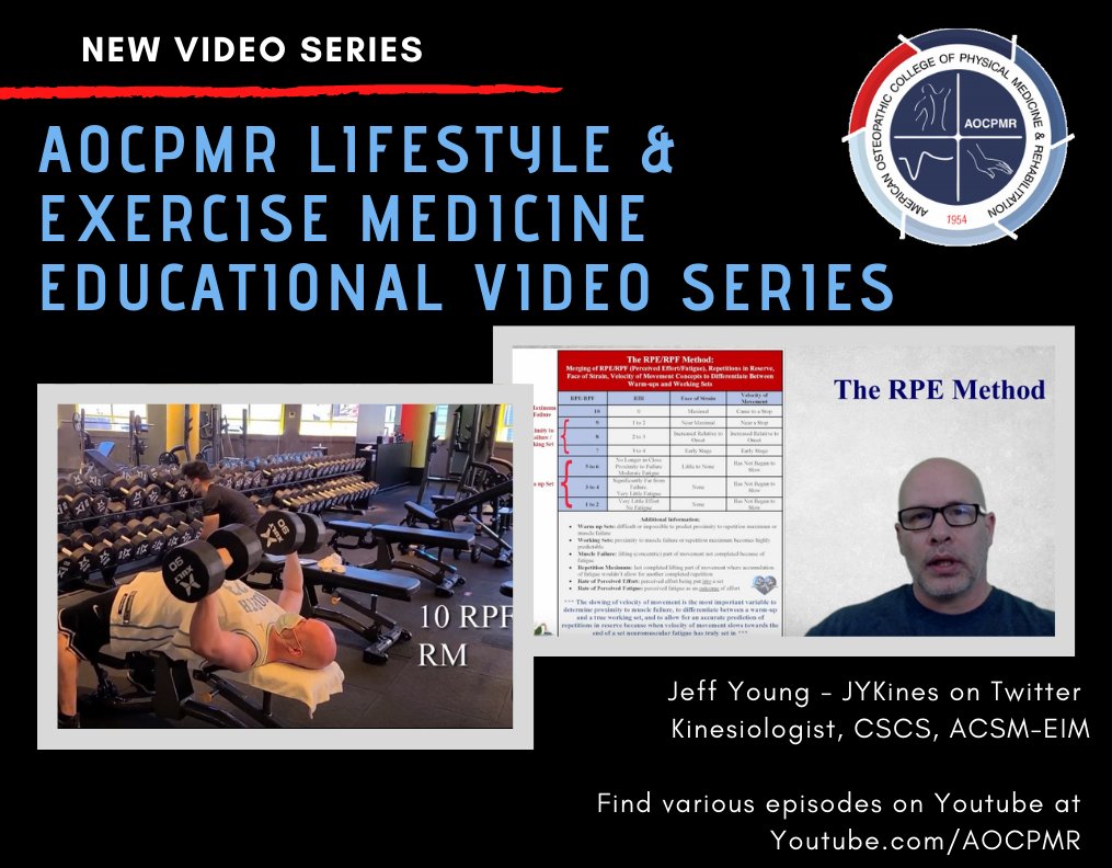 AOCPMR (@aocpmr) on Twitter photo AOCPMR is excited to announce the "Lifestyle & Exercise Medicine Educational Series" created by Jeff Young <a href="/JYKines/">Jeff Young</a>, Kinesiologist, with the goal of bridging the gap between medicine & exercise. 5 videos are available, with weekly new uploads.
Playlist: tinyurl.com/15s8jtkh AOCPMR is excited to announce the "Lifestyle & Exercise Medicine Educational Series" created by Jeff Young <a href="/JYKines/">Jeff Young</a>, Kinesiologist, with the goal of bridging the gap between medicine & exercise. 5 videos are available, with weekly new uploads.
Playlist: tinyurl.com/15s8jtkh