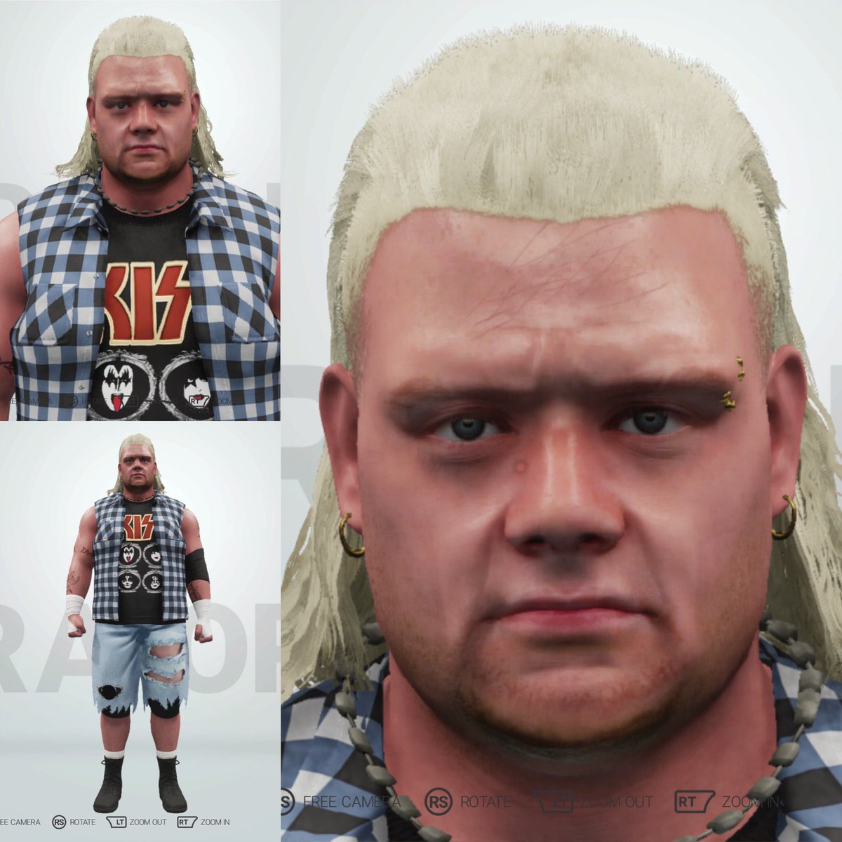 OmegamanX44's tweet photo. Since I’m making Balls Mahoney, we’re of course going to need his tag team partner in The Chair Swinging Freaks, Axl Rotten! Another #ECW brother gone too soon. RIP Axl. #WWE2K19 #XboxOne #Xbox #XboxShare #ECWPROJECT https://t.co/n1bHgxx4oA