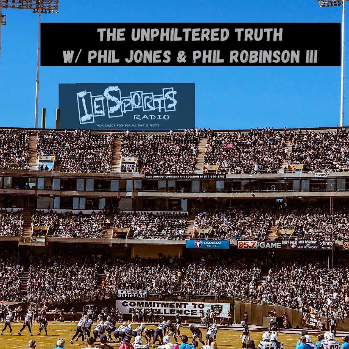PhilJonesNFL's tweet photo. #RaiderNation join me @PhilRobinsonIII for the @UnphilteredTruf tonight 8/5pm est. On @iesportsradio will recap my #SuperBowl week #AlDavisvsTheNFL and QB trade
https://t.co/IKYwdnpNy2 https://t.co/w87DrRLrIQ